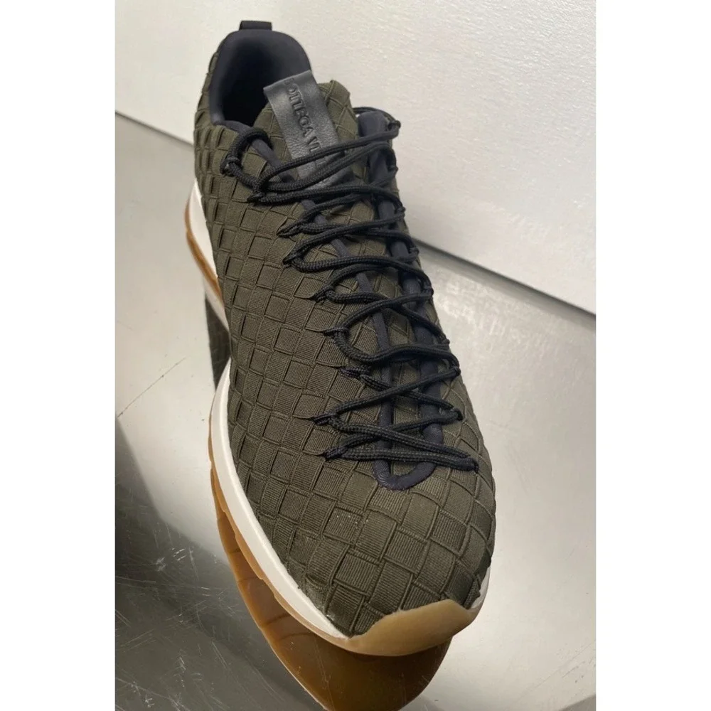 Bottega Veneta 609915 Men's Green Intrecciato nylon Speedster‎ Sneakers, size 40